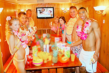 Theme sex party in Hawaiian style, part 2